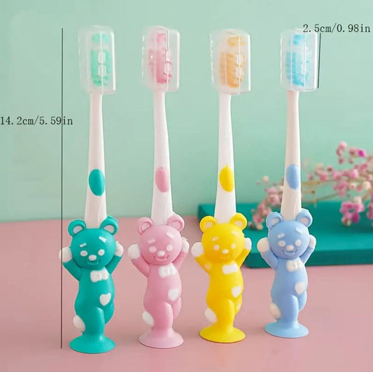 فرشاة أسنان للأطفال (قطعتان مع غطاء) / Brosse à dents pour enfants (2 pièces avec capuchon) / Kids Toothbrush Set (2 pcs with cap)