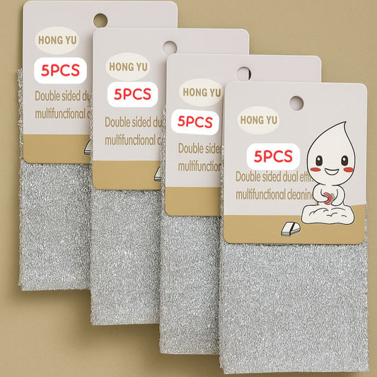 5 قطع من مناشف تنظيف الأواني المعدنية / Lot de 5 chiffons métalliques pour la vaisselle / 5pcs Steel Wire Scrubbing Cloth Set