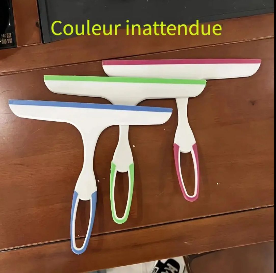 أداة مسح متعددة الاستعمالات للأرضيات (سيليكون بمقبض) / Raclette sol multi-usage avec manche / Multi-Purpose Floor Scraper with Handle (Silicone)