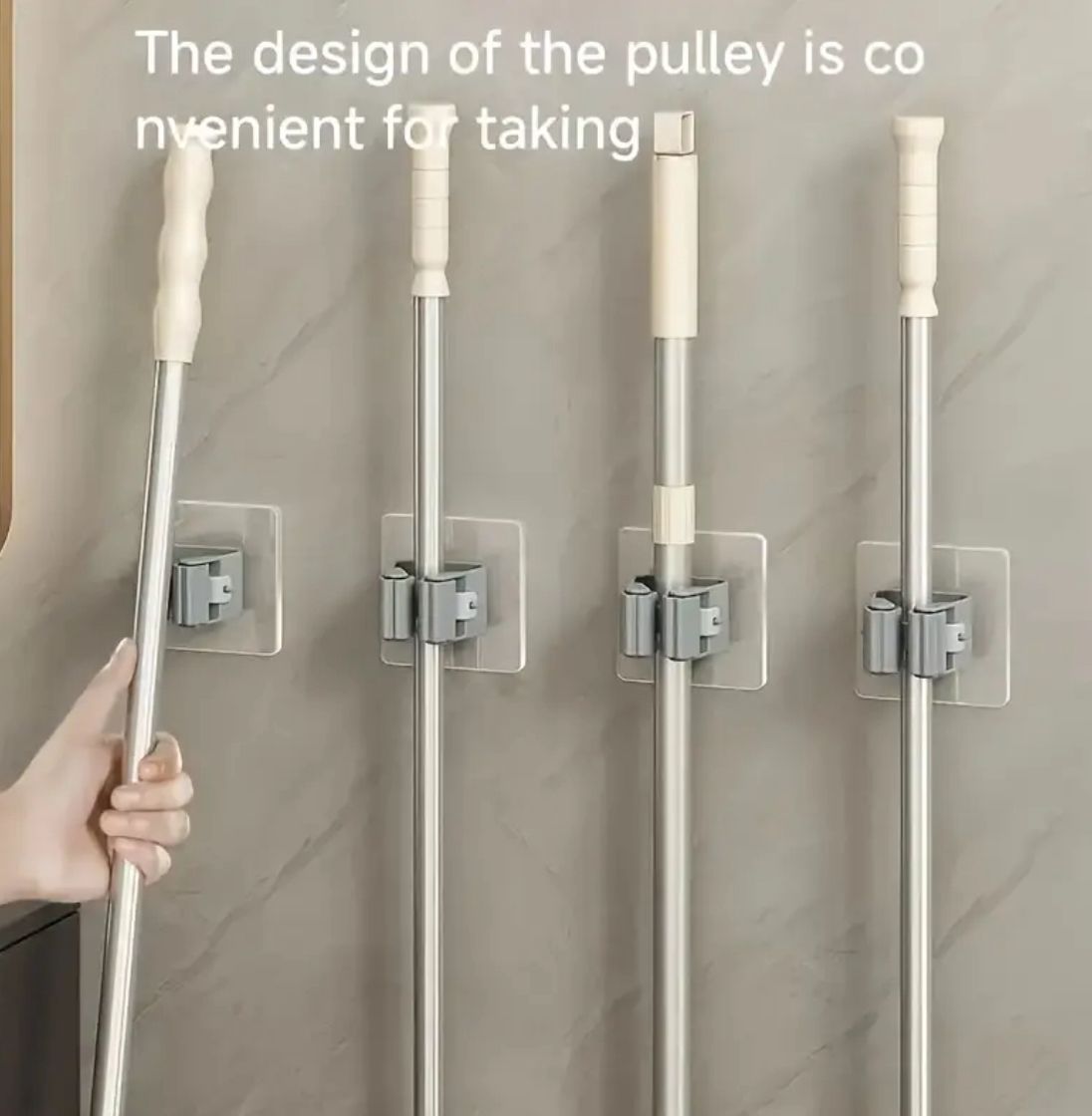 مشبك تثبيت للممسحة / أدوات التنظيف Support mural pour balai / serpillière Mop & Broom Holder Clip