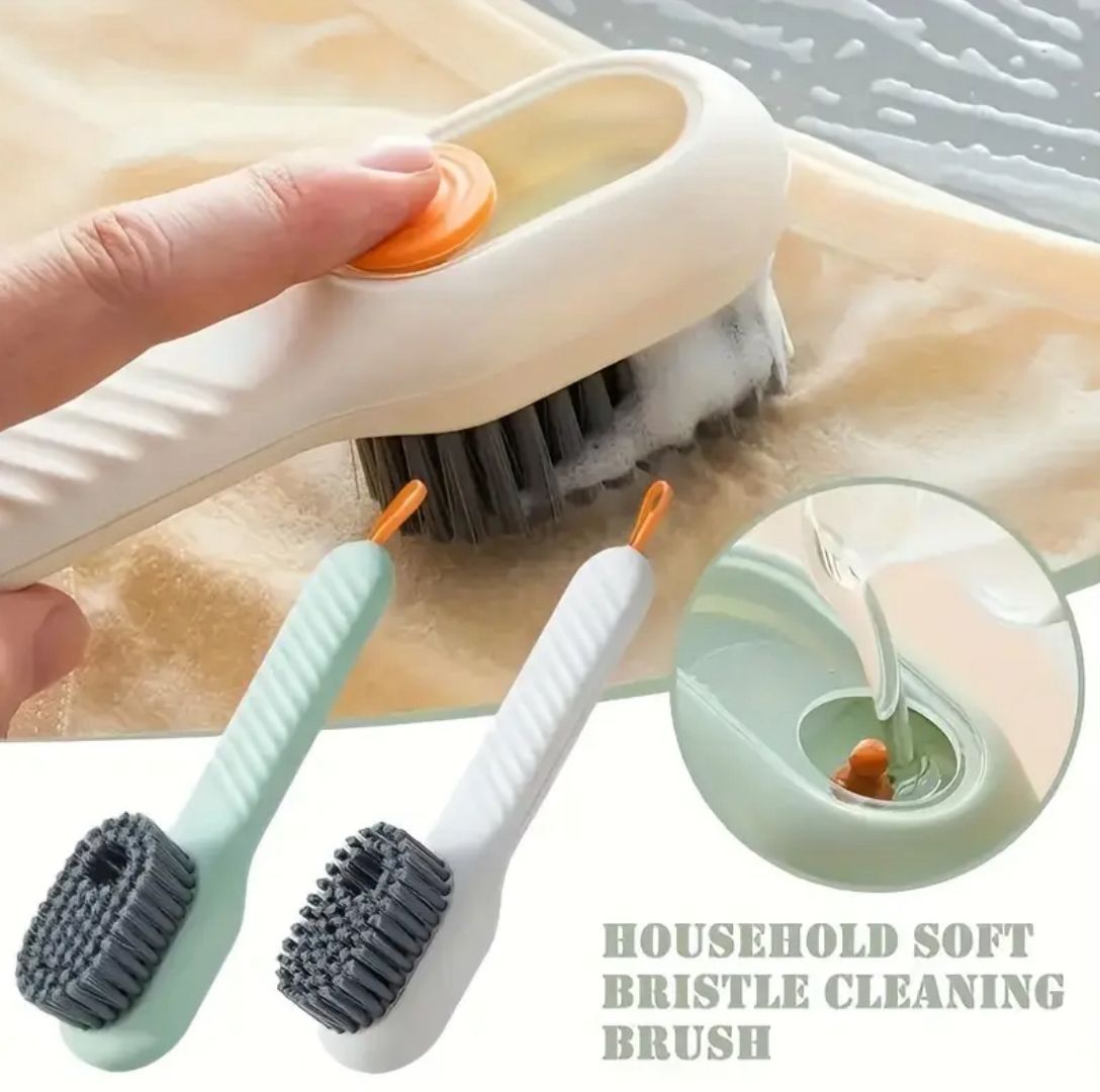 فرشاة تنظيف بصابون مدمج للأحذية والأواني Brosse nettoyante avec distributeur de savon (chaussures & vaisselle) Cleaning Brush with Soap Dispenser (Shoes & Dishes)