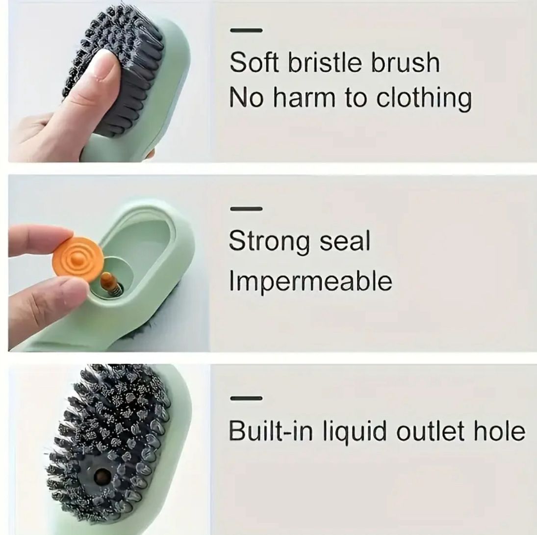 فرشاة تنظيف بصابون مدمج للأحذية والأواني Brosse nettoyante avec distributeur de savon (chaussures & vaisselle) Cleaning Brush with Soap Dispenser (Shoes & Dishes)